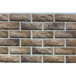 Вентилируемый фасад Сколотый кирпич с перекрытием шва-48