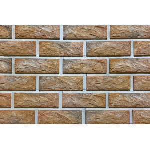 Вентилируемый фасад Сколотый кирпич с перекрытием шва-35