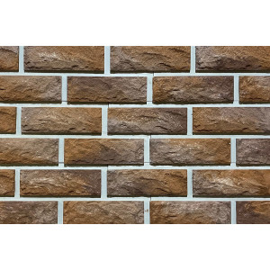 Вентилируемый фасад Сколотый кирпич с перекрытием шва-37